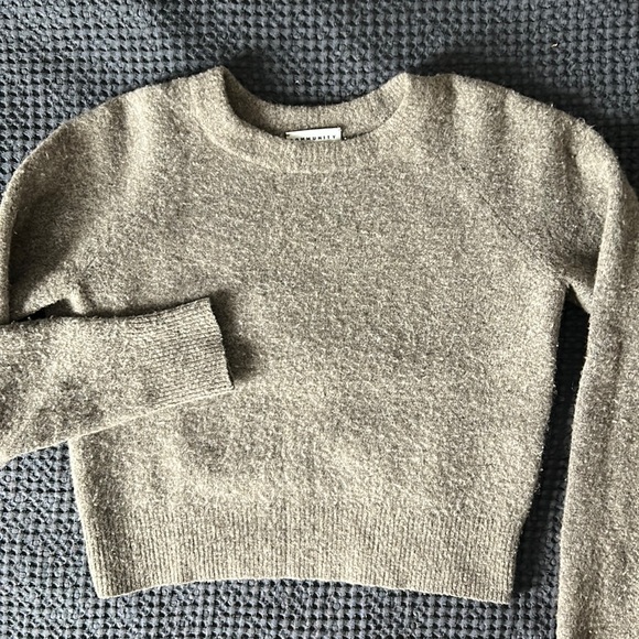 Community | Yak Wool Blend Cropped Sweater in Heather Taupe Size XXS - Picture 2 of 5